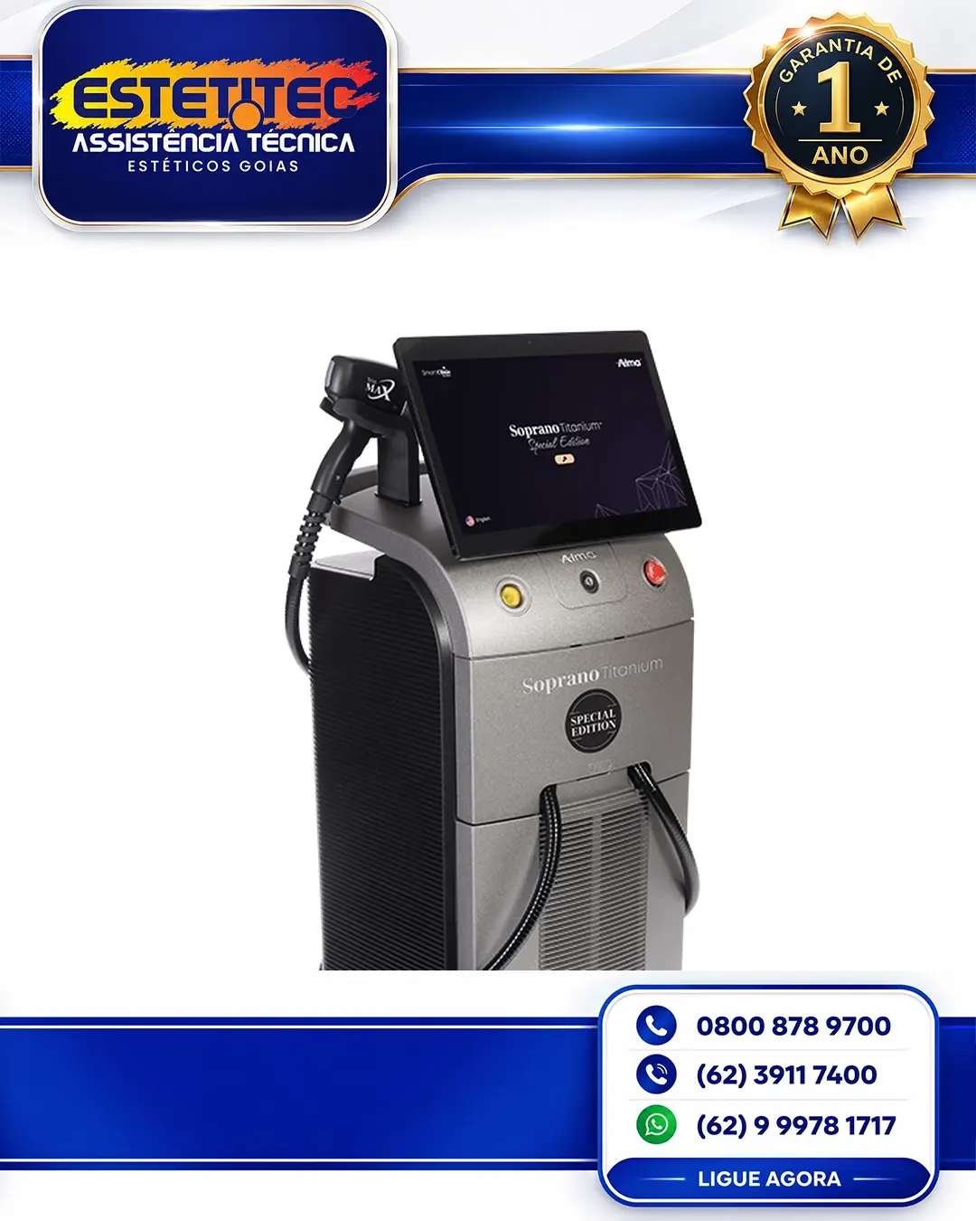 ESPECIALIZADA ALMA LASER SOPRANO TITANIUM DUO GOIÂNIA