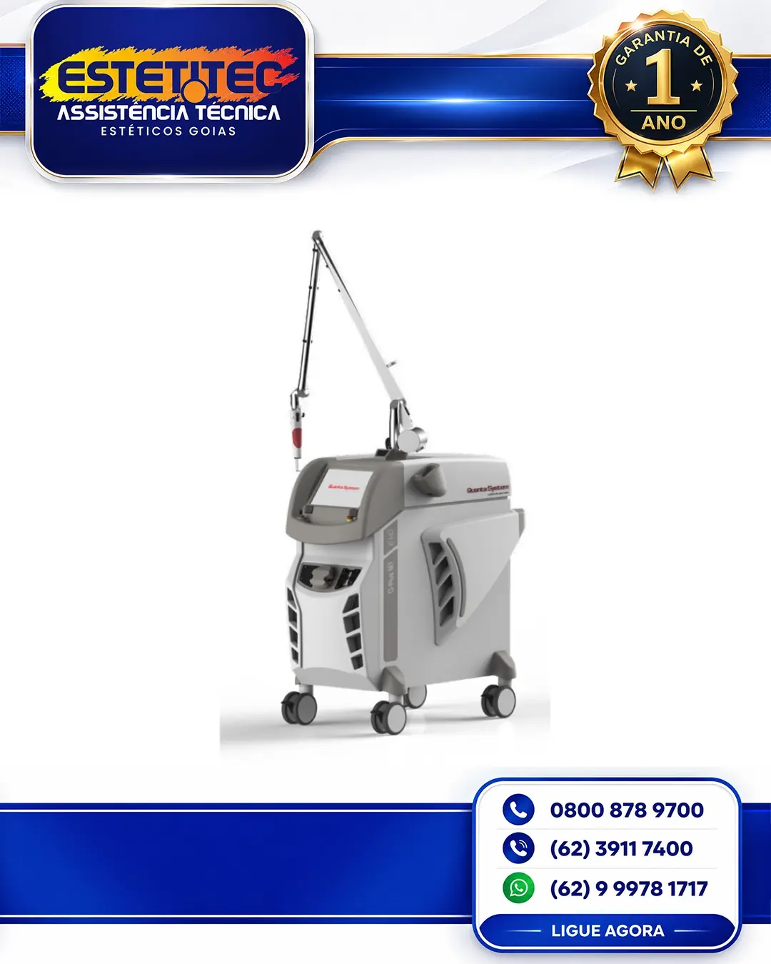 MANUTENÇÃO PREVENTIVA QUANTA SYSTEM YOULASER MT RIO GRANDE DO SUL
